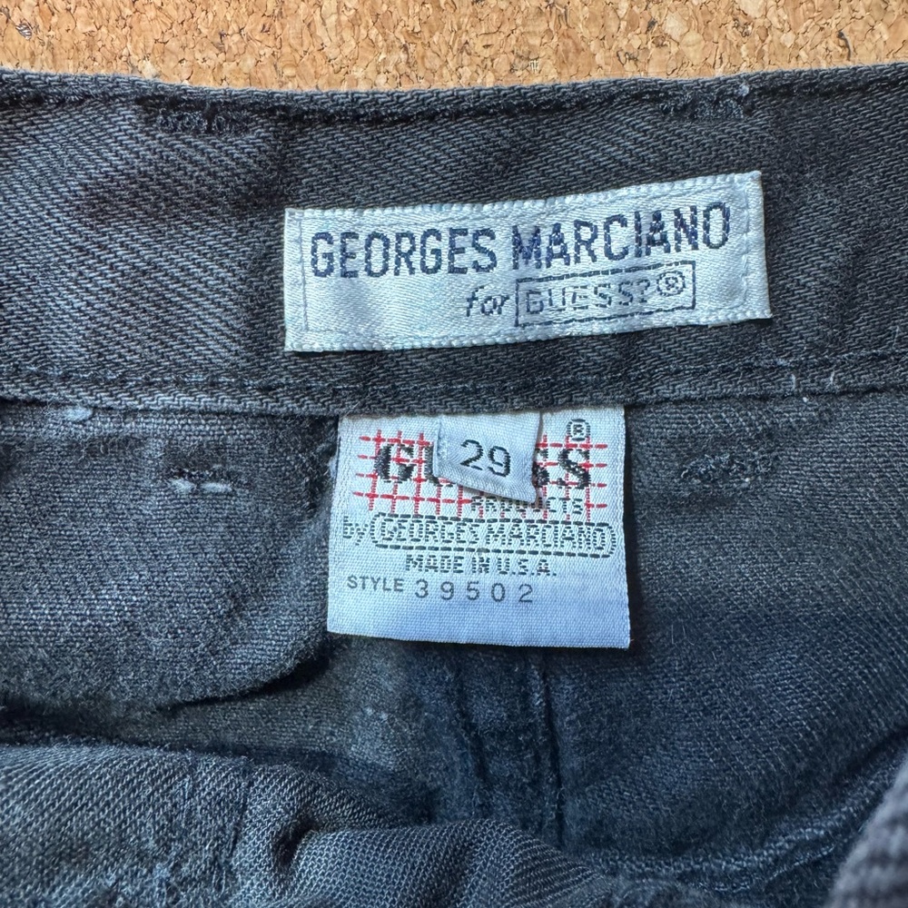Vintage Georges Marciano for Guess High Waist Black Jean Skirt Sz 29 USA - Picture 3 of 5